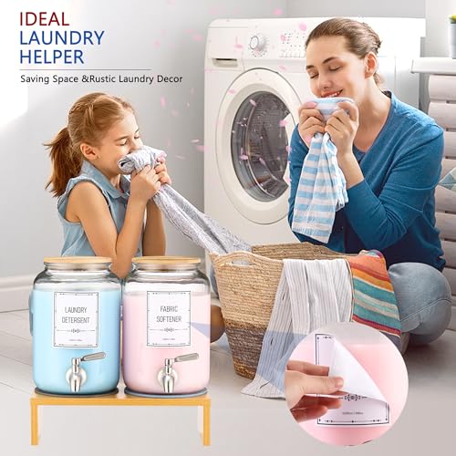 Glass Laundry Detergent Dispenser, Laundry Liquid Dispenser With Stainless-Steel Tap, 0.9 Gallon Liquid Fabric Softener Dispenser. Glass Jars Laundry Containers for Laundry Room Organization & Storage - Image 5