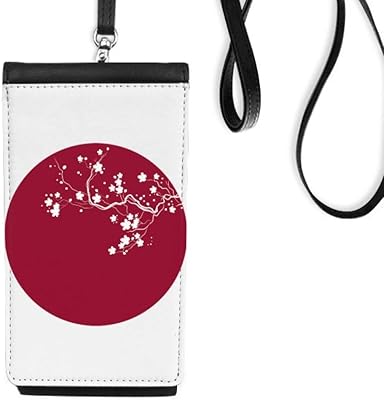 Art Round Illustration Japan Phone Wallet Purse Hanging Mobile Pouch Black Pocket