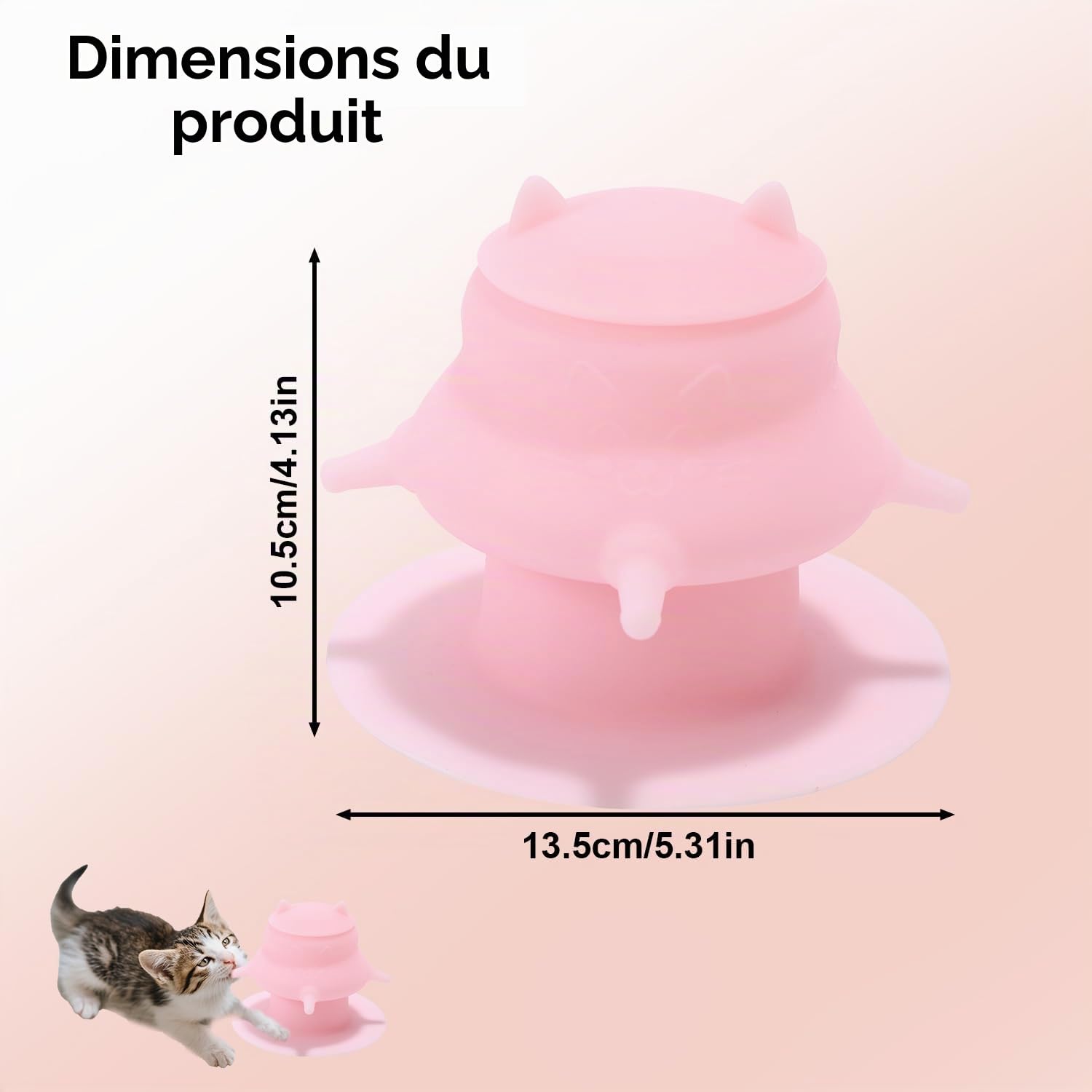 Lyreh Distributeur de Lait pour Chiots avec Quatre Tétines Factices, Station d'alimentation en Silicone Rose Chiots Biberon Anti-Fuite pour Chatons Nouveau-Nés Chiens et Chatons
