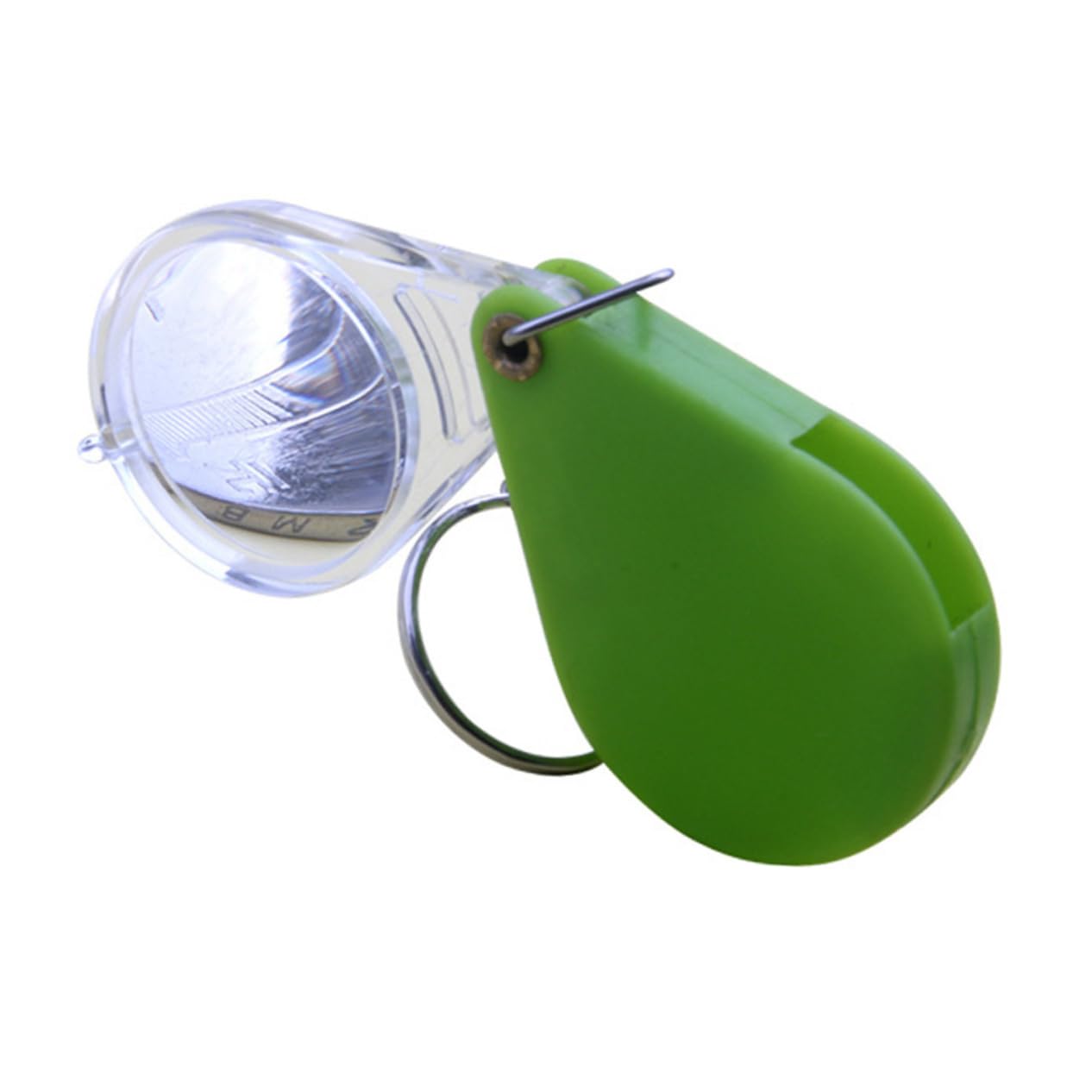 Gogogmee 2Pcs Portable Folding Magnifier Keychains Loupe Eye Glasses with Keyring Orange Green for Jewelry Coins Antiques and Exploration