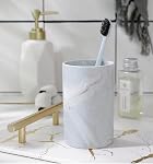 Marble ceramic mug, creative toothbrush holder, simple drinking cup. (Grey)