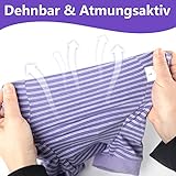 HEYWEAN Katzenbody Nach Op Kastration - Langärmeliger Body Streifen Katzenbekleidung - Halskrausen-Alternative für Operation Anti-leckende Nach Der Operation Tragen