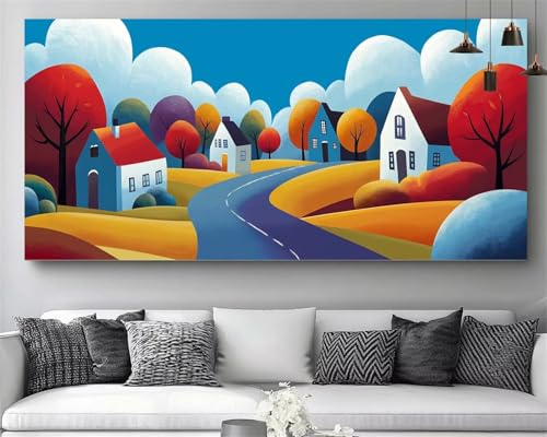 Diamond Painting Enfant et Débutant Kit Complet 5D Tableau Strass Autoroute