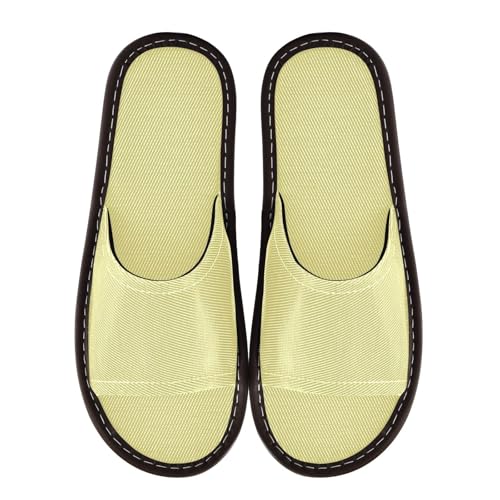 Spa Sandal Indoor Outdoor Breathable Soft Open Toe Home Shoes for Travel Airplane Hotel Khaki Yellow3