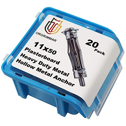 ORGRIMMAR Ancoraggio cavo a parete in cartongesso Heavy Duty Metal Fixings Plugs 11x50 Set Box 20 Pz
