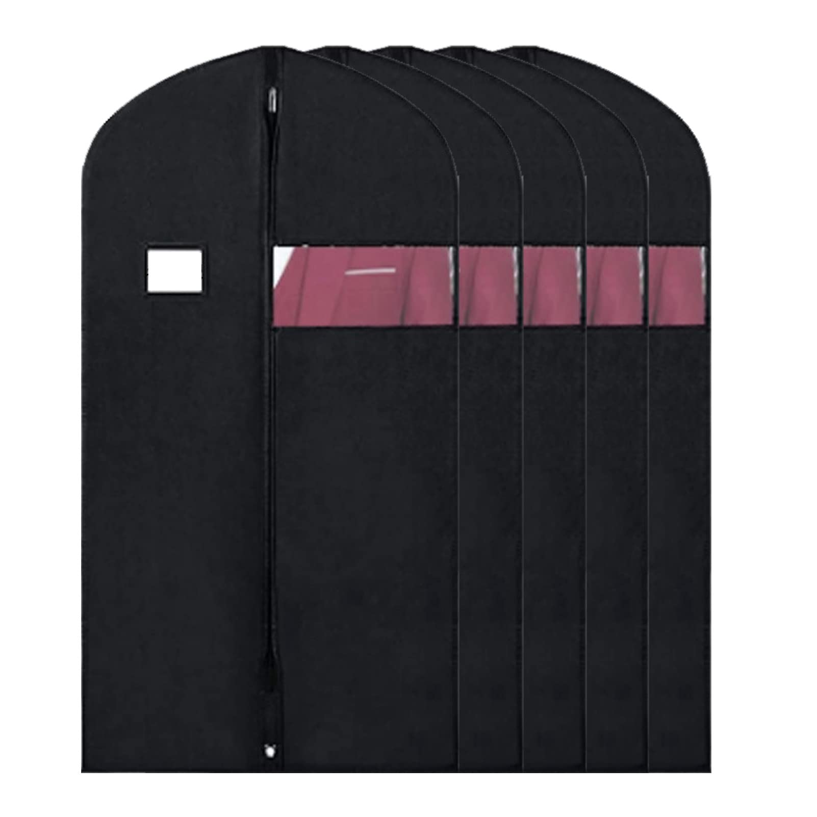 Aufbewahrungstasche für Kleiderhüllen, Kleiderhüllen mit Reißverschluss, hängende Aufbewahrungstaschen für Garderobe, Reisen, geeignet für Anzug, Mantel, Jacken, Pullover usw,Black-110x60cm