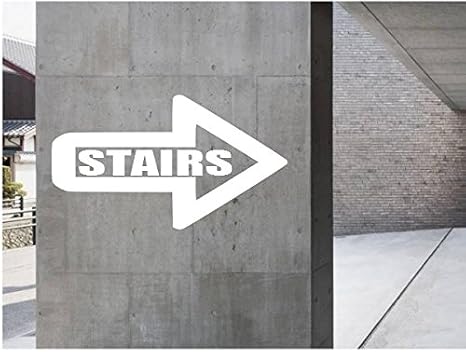 StickerLoaf Brand Stairs Arrow Stairwell Sign Window Wall Decal Business Shop Storefront Vinyl Door Sign Company Garage Parking lot Lobby Office Building Hall Theater Stadium Gymnasium School