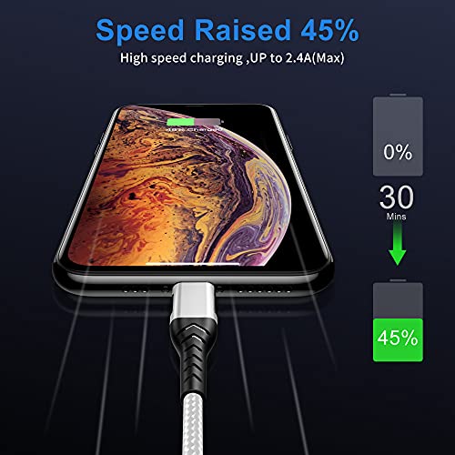 Image of Durcord USB C Cable, 2Pack 6ft Fast USB Type C Charging Cable for Android /Phone /Pad /Laptop, Type C Charger Braided USB Cable Bright Silver