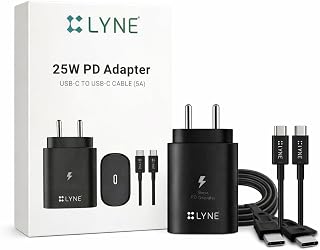 LYNE Startup-5 25W PD Adapter with USB-C to USB-C Cable (5A), Super Fast Charging, Over Current and Voltage Protection