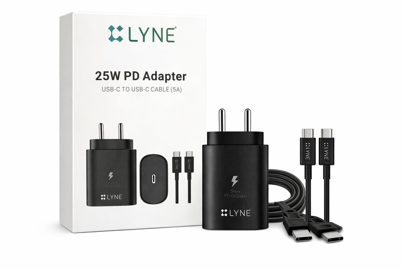 LYNE Startup-5 25W PD Adapter with USB-C to USB-C Cable (5A), Super Fast Charging, Over Current and Voltage Protection-image-34