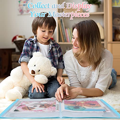 Zynery 2 Pack A3 Diamond Painting Storage Book, 60 Pages Art Portfolio Diamond Art Storage Large Art Folder - Suitable For 12X16 Inch Diamond Painting (Pink + Blue) #TOP6