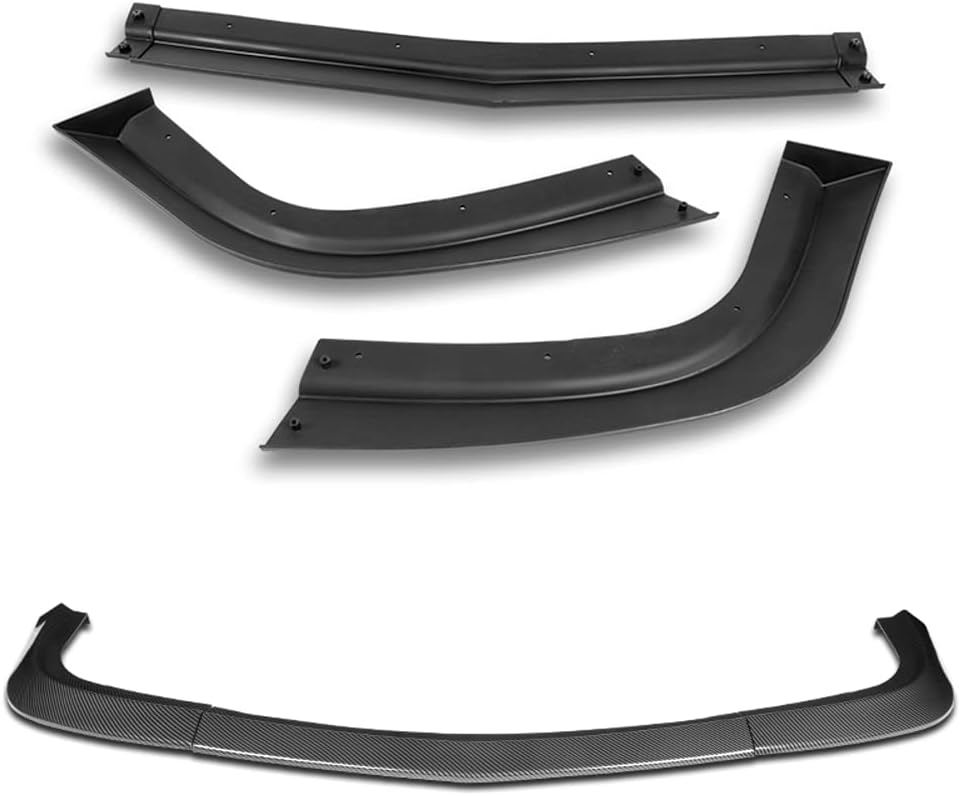 Front Bumper Lip fit for Compatible with 2015-2023 Dodge Challenger SXT Front Bumper Lip Spoiler Air Chin Body Kit Splitter Painted Carbon Fiber ABS, 2016 2017 2018 2019 2020 2021 2022