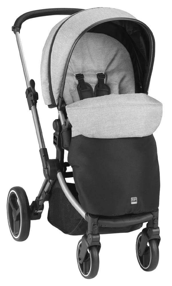 CAM Il Mondo del Bambino - art.914/T933 - Sistema Modulare Next Evo - carrozzina, passeggino, seggiolino auto e borsa - made in Italy - perfetto da 0 a 48 mesi - GRIGIO
