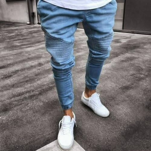 Jeans Pants Trouser Denim Street Trendy Tight Legged Water Washed Casual Commuter for Men4