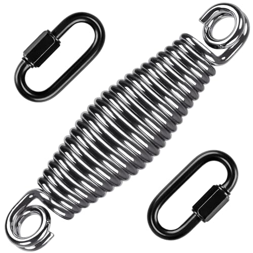 SELEWARE Kit de Suspension pour Sac de Frappe, capacité de 158,8 kg, Ressort en Acier Inoxydable avec 2 mousquetons métalliques, Sac de Frappe Debout, balançoires, hamacs