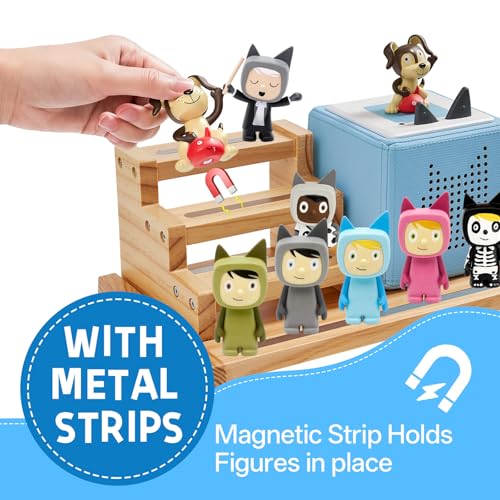 Image of for Tonies Box Organizer Shelf, 3-Tier Tonies Magnetic Shelf Compatible with Toniesbox 1 and Toniesbox 2, Desktop Display Storage Rack for 10-15 Tonies Figures Characters Compatible Charging Station