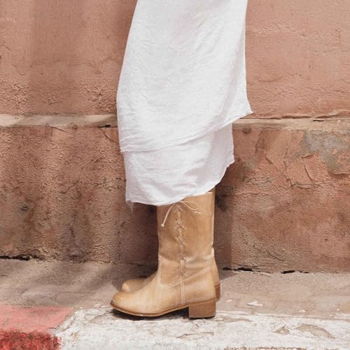 Mid Calf Boots for Women Wide Lace up Chunky Blcok Low Heel Booties Comfortable Round Toe Retro Fall Winter Boot2