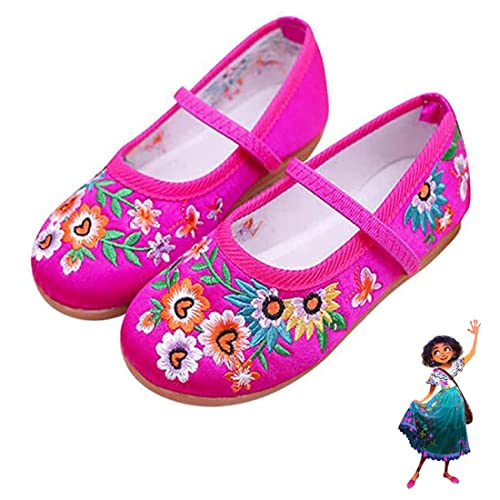 Bkotoo Encanto Mirabel Dress Up Shoes for Girls - Cosplay Isabela Madrigal Princess Costume Shoes (Rose Toddler Women Numeric_8 Numeric us_Footwear_Size_System Medium)