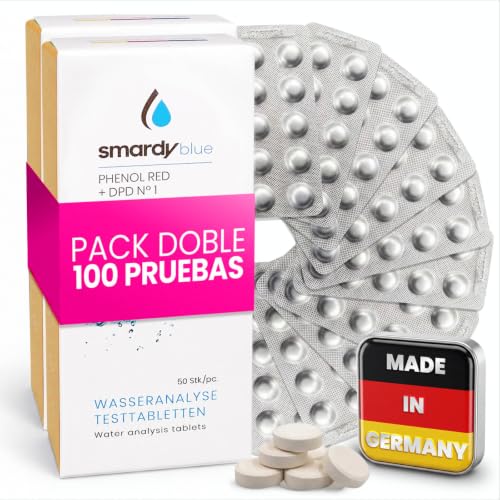 smardy Kit 100 Pastillas para fotómetro – 20x Phenol Red (pH), DPD1, DPD3
