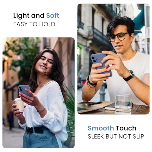 Image of FireNova Designed for iPhone 16 Case, Silicone Upgraded [Camera Protection] Phone Case, Soft Anti-Scratch Microfiber Lining Inside, 6.1 inch, Lavender Gray