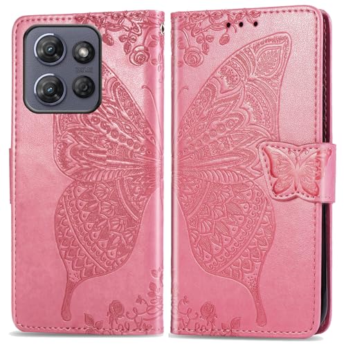 Housse portefeuille Motorola ThinkPhone rose pour sorties et trajets
