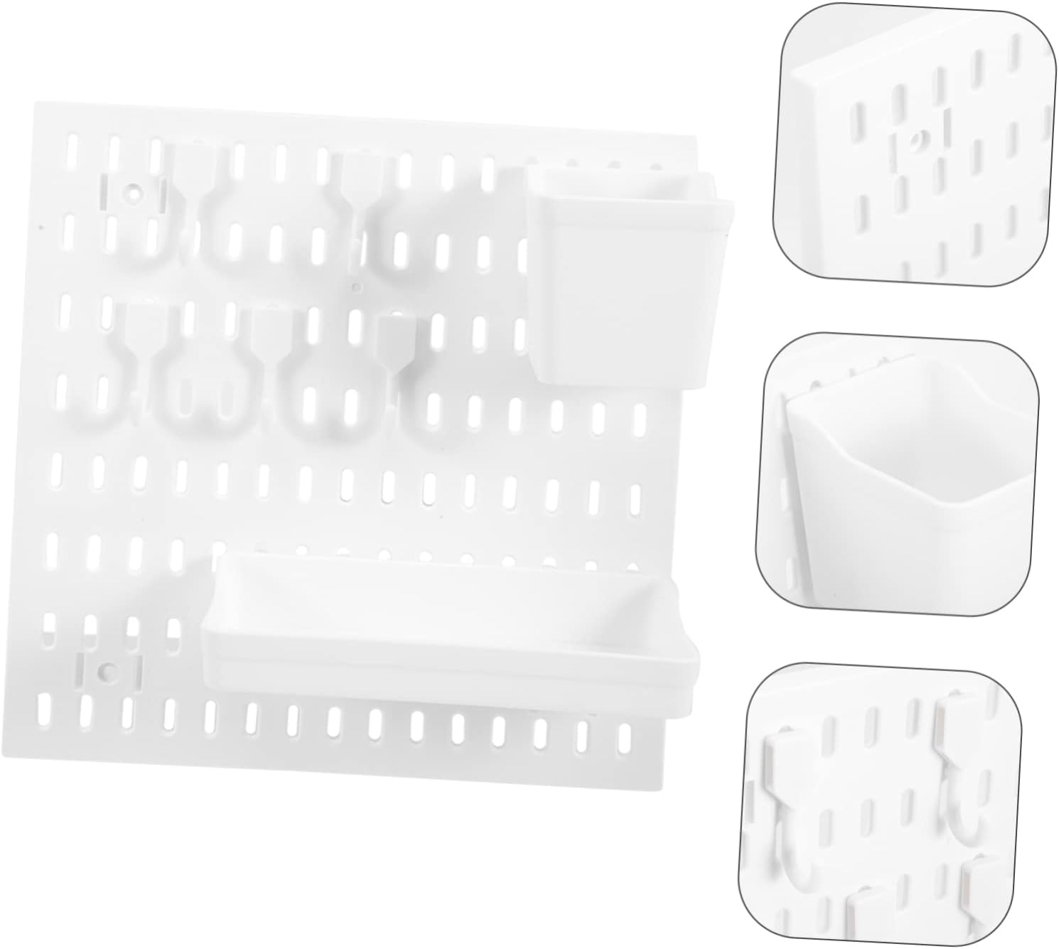 LIFKOME 1Set DIY Pegboard Wall Organizer Punch Storage for Home Office Garage Kit for Key Rings Towels Pots for Any Wall Surface