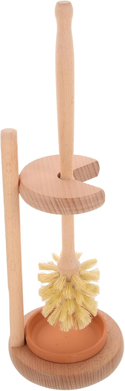 1set Toilet Brush Holder Bathroom Cleaning Brush for Toilet Stain Removal Long-Handled Design for for Home Hotel Office