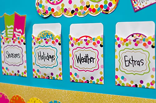 Image of Teacher Created Resources Confetti Library Pockets - Multi-Pack (TCR2736)