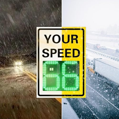 Solar Powered Radar Speed Sign - 24x24 Inches Display for Highways & Speed-Limited Roads - Enhanced Safety with Accessories - Accurate Speed Monitoring Device