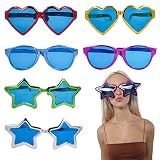 Gafas de Fiesta de Broma de Color Metálicos, Gafas Jumbo para Disfraces de Fiestas Carnaval Cumpleaños y Diversión, 6PCS (Mix Al Azar)