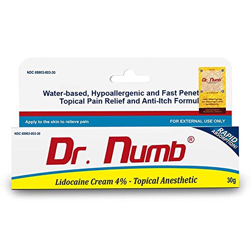 1 Tube of Dr. Numb Maximum Topical Anesthetic Cream, Lidocaine 4% ~ Net Wt 1 Oz (30g)