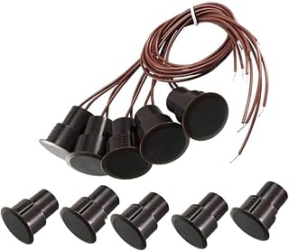 Magnetic Reed Switch RC-36 NC Recessed Wired Door Window Alarm, Magneti Door Switch, Contact Sensor, for Home Security and Burglar Alarm Magnetic Reed Switch,Sets of 5 (Brown)