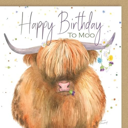 Biglietto di auguri per compleanno di Moo Highland Mucca