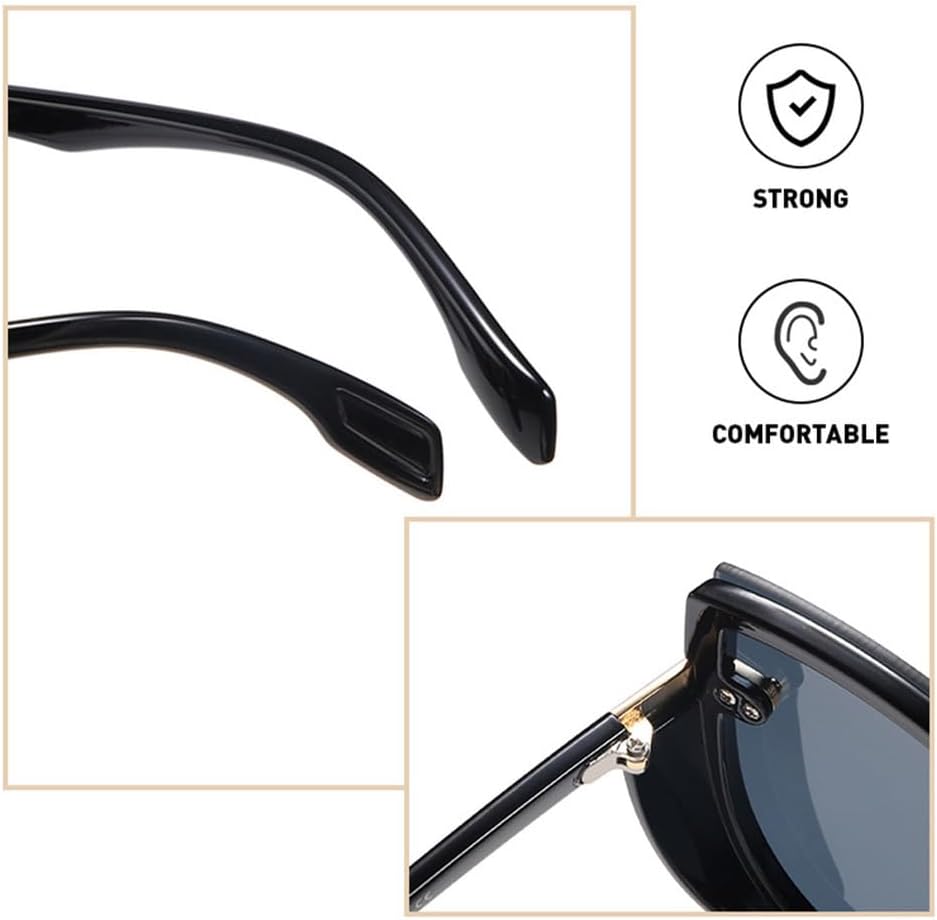 LVTFCO Fashion Retro Women's Cat Eye Sunglasses Personalized Gradient Metal Eyeglass Frame Glasses