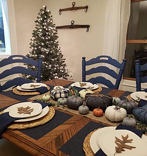 Mvyecor Placemats Set Of 8, Crossweave Woven Vinyl Non-Slip Placemat For Dining Table Insulation Washable Pvc Table Mats (Dark Blue) #TOP5