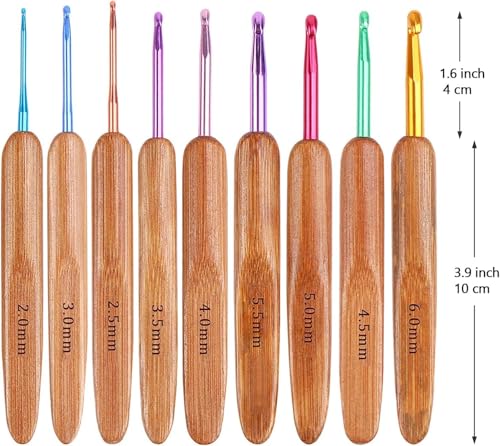 Image of Crochet Kit with Soft Grip Handles - Full Crochet Hook Set for Beginners & Yarn Lovers - Ergonomic Crochet Tools for DIY Craft & Gifting (Wooden Multicolor Hook)