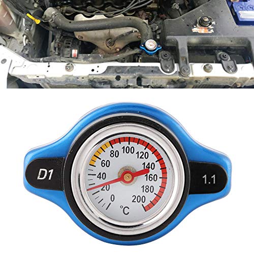 For Radiator Cap With Temperature Gauge Gorgeri Thermostatic Cap,Car Small Head Thermostatic Cap Cover Pressure Rating W/ Water Temperature Gauge(1.1Bar) #TOP4