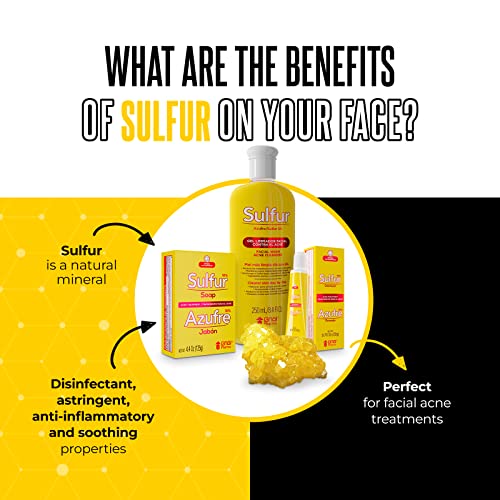 Sulfur Grisi, Facial Wash And Cleanser, Reduces Oil Excess Pimples. 8.4 Fl Oz, Bottle #TOP3