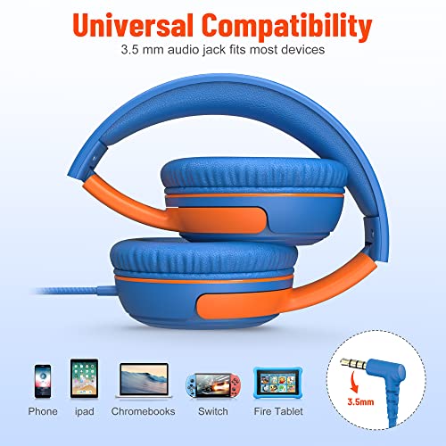 rockpapa 3.5mm Kids Headphones Wired with Mic & Share Port, 85/94dB Limited by rockpapa - Used condition - Image 5