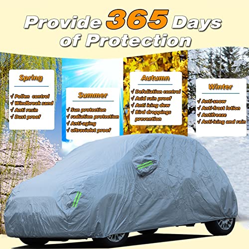 For Fiat 500 2010-2022 Abarth 595 2014-2022 Custom-Fit All Weather Waterproof Automobiles Indoor Outdoor Snow Rain Dust Hail Protection Full Auto Vehicle Durable Exterior Car Cover (Style A) #TOP5