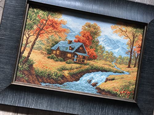 Image of RIOLIS - Autumn View 1079, Cross Stitch Kits 14,96 inch x 10,24 inch, Cross Stitch Kits for Beginners & Advanced, Crossstitching Kit Adult, Embroidery Counted Stitching Kit