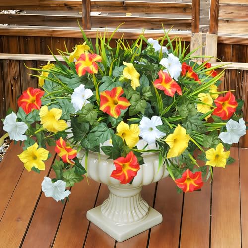 unlemoni 26“ Artificial Flowers for Outdoors UV Resistant Fake Petunias