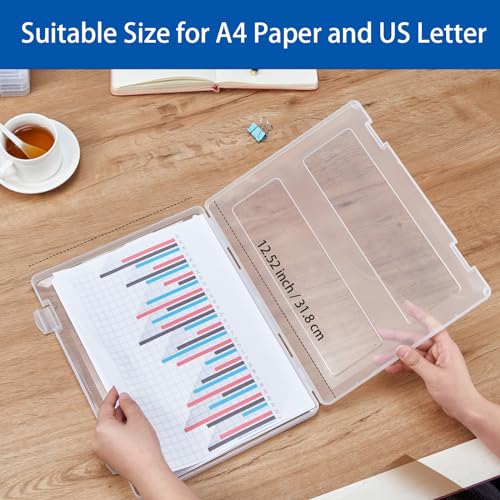 Image of 6 Pack A4 Paper Storage Box, 8.5 x 11 Project Case for US letter, Thick Scrapbook Storage Box Craft Storage Box Art Supplies Storage and Organization, Board Game Storage and Organizers