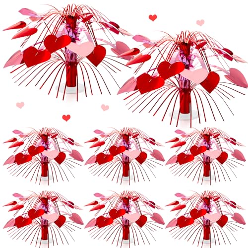 Beeveer 8 Pcs Valentine's Day Metallic Foil Spray Centerpieces for