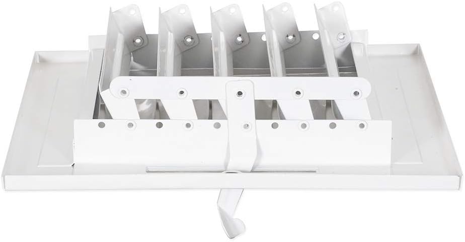 EZ-FLO 8 x 8 Inch (Duct Opening) White Air Vent Cover for Wall or Ceiling, Four-Way Ventilation Register, Solid Steel HVAC Cover, 61618