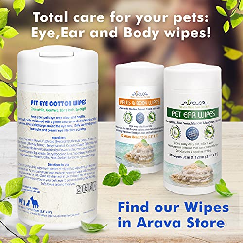 Rava Pet Eye Wipes - For Dogs Cats Puppies & Kittens - 100 Count - Natural And Aromatherapy Medicated - Removes Dirt Crust And Discharge - Prevents Tear Stains (Biodegradable Pet Eye Wipes) #TOP1