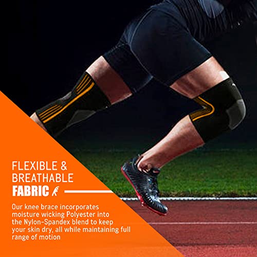 Neoally® - Compression Knee Sleeves, Medical-Grade Knee Compression Sleeve Women And Men For Crossfit To Reduce Knee Pain In, Weightlifting, And Gym Knee Support, Orange, Small, Pack Of 2 #TOP6