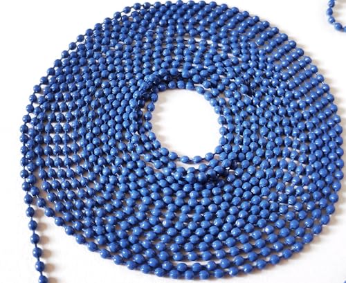 Image of GoSetGet! 12 mtr-Dark Blue-1.5mm Metal Ball Chain for LIPPAN Art, Rangoli, Jewelry Making, Crafts, Decorative, Long Lasting Finish (12 Mtr DarkBlue)