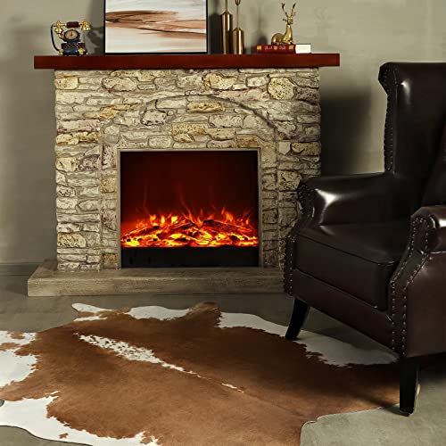 Keeko Brown Cowhide Rug, 2.3X3.6Ft No Rolling Up Faux Cowhide Rug, Premium Suede Cow Print Rug With Non-Slip Backing For Western Home Decor #TOP6