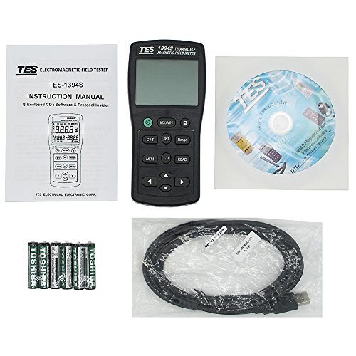 Tes 1394S Electromagnetic Field Tester/Magnetic Field Gauss Meter/Electromagnetic Radiation Detector (Low Frequency 30Hz ~ 2Khz) Micro Sd Card #TOP5